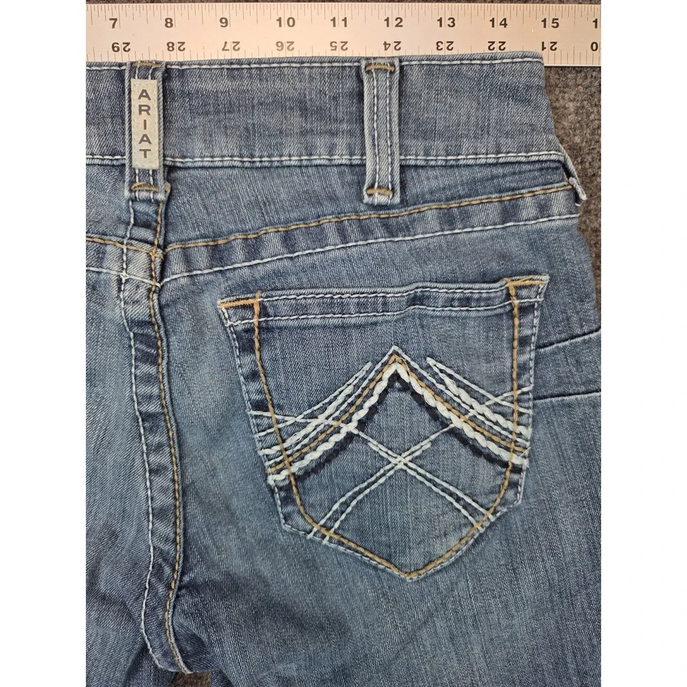 Ariat Mid Rise Boot Jeans Mens 28L Blue Whipstitch
